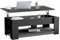 Blisswood Coffee Table With Storage, Lift Up For Living Room, Wooden Tables 1 Shelf Large Hidden Storage Lift-Top Sofa End Table for Reception Room Grey + Marble Black 120x60x(49.5-62.5) H cm