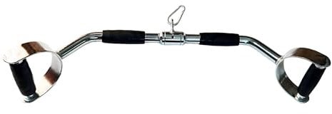 Rivotrance Lat Pulldown Bar Attachment for Cable Machine - V-Grip & Tricep Press Down Bar Rotating Hanger, Rubber Handles For Home Gym Cable Attachments