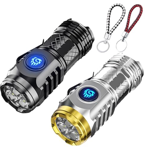 LIXINS Three-Eyed Monster Mini Flashlight - Rechargeable Triple Lens Monster Flashlight, Ultra-Bright, Compact, Waterproof Perfect for Outdoor Activities (2PCS) [Energy Class A+++]