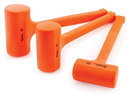 Titan 63140 3-Piece Dead Blow Hammer Set | Includes 32oz, 48oz, and 64oz