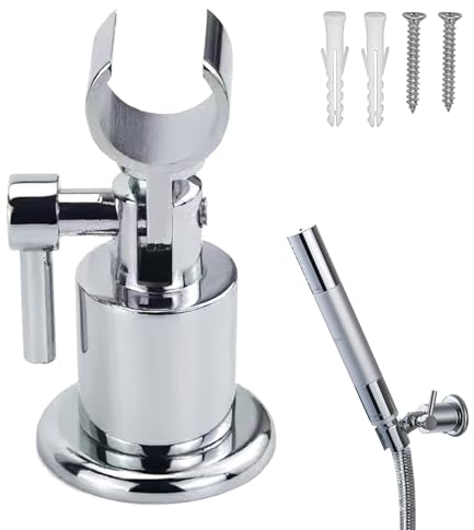 Soporte de Ducha de Metal Completo, Ajustable 180 Grados,Soporte Ducha Pared, Resistente y Estético,Instalación Sencilla con Tornillo y Herramienta