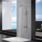 IMEX - Columna Ducha Termostatica con Grifo | Conjunto de Ducha con Alcachofa y Rociador Antical Efecto Lluvia | Griferia en Latón y Acero Inox S.304 con Barra Extensible | Serie Monza | Color Cromado