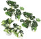 MIGUBIGU Lot de 3 Plantes Artificielles 20CM, Fausse Plantes avec Blanc Pots en Plastique, Monstera Plantes Tropicales Très Réaliste pour Balcon, Chambre, Salon, Salle de Bains Deko