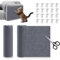 2 Stück Kratzmatte Katzen Selbstklebend Kratzteppich Katze Wand Kratzschutz Sofa Katze DIY Climbing Cat Scratcher für Wandmontage Geeignet Möbel Kratzschutz Tür mit 20 Sofaschnallen Grau 40×100cm