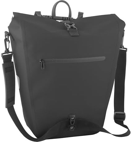 Ekostar online shopping - 2in1 Fahrradtasche - Wasserdicht - Langlebig - RPET - Gepäcktasche Single - Schwarz - 24-31L Flexibles Volumen - Gepäcktasche Elektrofahrräder