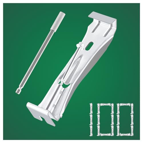 Cattiry Dachrinnenaufhänger mit Schnellschrauben, 15,2 cm, 15,2 cm, 15,2 cm, mit voreingesetzter, rostbeständiger Schraube, vernickelt, 15,2 cm, 100 Stück