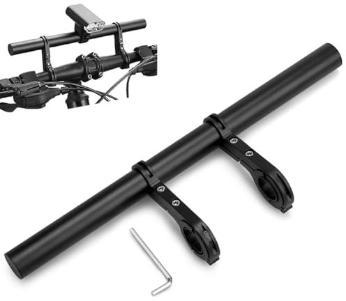 NIEEKRUN 30 cm Fahrradlenker Erweiterung, Aluminium Fahrrad Lenker Erweiterung mit Doppelter Klemmbasis, Lenker Erweiterung mit 18–34 mm für Taschenlampen, Smartphones, GPS-Geräte, Lampen