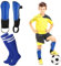 Partideal Schienbeinschoner Kinder Fussball,Fussball Shin Guard mit 1Paar Fußballsocken, Verstellbaren Schienbeinschoner mit Knöchelschutz für ab 3-7 Jahre Jungen und Mädchen(Blau)