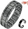 Cigmag Lymphdrainage Magnetarmband Herren Ultrastarke Magnete Edelstahl verstellbar mit Entnahmewerkzeug und Geschenkbox (Grau)