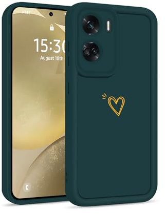 ChoosEU Hülle für Honor 90 Lite 5G Dünn Silikon Handyhülle mit Liebesherz Love Muster Motiv für Mädchen Frauen Jungen Männer Stoßfeste Kratzfeste Weich Case Griffige Schutzhülle - Grün