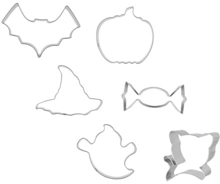 GREENADSCAPE Halloween-plätzchenformen 6-teiliges Ausstechformen-set Keksausstecher Lustige Formen Rutschfest Ideal Als Backzubehör
