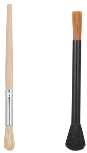 2 Pcs Dual Heade Coffee Grinder Cleaning Brush Coffee Grinder Brushes Espresso Brushes Barista Tools Dust Removal and Descaling Kit Accessories for Bean Grain GrinderTool