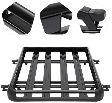 Panier de toit de voiture - Porte-bagages de toit universel en aluminium - Convient pour SUV et véhicules utilitaires - Grande capacité de charge - Sécurité et stabilité - Excellente connexion sans