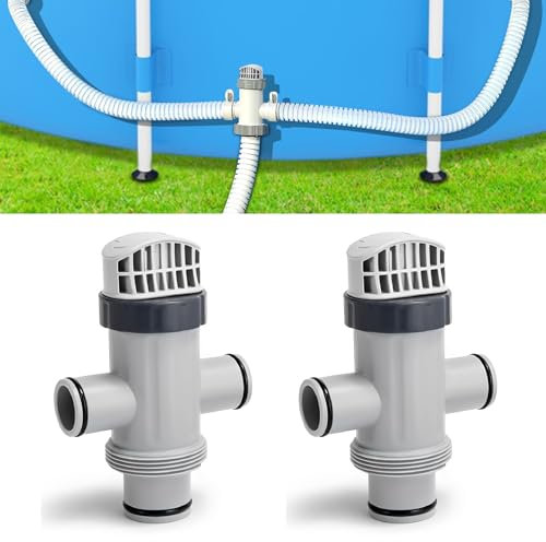 Shunfaji Adaptateur de Tuyau de Piscine Hors Sol avec Vanne d'entretien/d'arrêt – Accessoires de Piscine pour Système de Pompe de Piscine, pour Intex 11872 (Lot de 2)