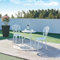 casa.pro Set de Bistrot 3 Pièces avec Table Ronde et 2 Chaises Ensemble de Meuble de Jardin Balcon Patio Terrasse Trou de Parasol Capacité 120 kg en Fonte d'Aluminium Blanc