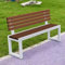 yurstcggh Parkbank aus Holz,Outdoorbank Holz,wetterfest Outdoor Bank Sitzbank,Garten Terrasse Bank,3-Sitzer,Holzoptik,Gartenmöbel Wetterfest Metall Holz aus Stahl Braun 120×40×85cm