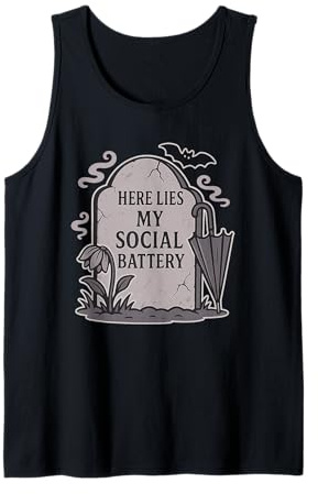 Lustige Goth Social Batterie Cute Emo Halloween Tank Top