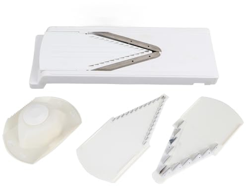 Mtlavishness Cortador Rebanador Rallador En Forma De V Multifuncional Para El Hogar Con Protector De Mano Hoja De Acero Inoxidable Para Una Fácil Preparación De Verduras Y Frutas