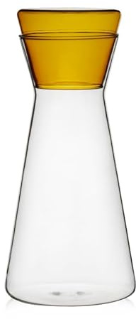 TINGJUNN Creative Cold Water Pitcher and Cup Set - 860ml Cold Drink Bottle with Cup - Stylish Decanter, Juice Glass (Yellow)