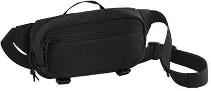 Bagbase Ramble Gürteltasche – Stahlblau, recyceltes Polyester, Reise-Gürteltasche mit Haupt- und Fronttaschen mit Reißverschluss, interner Schlüsselhaken, Kompressionsriemen und verstellbarem Gurtband