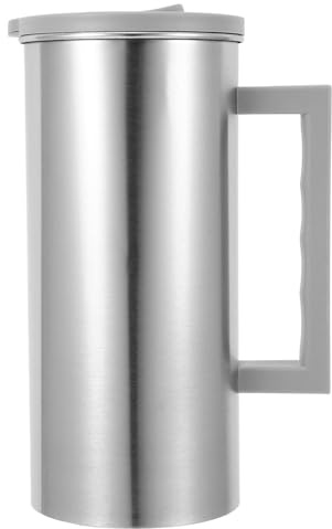 KAJNBN Pichet à Boissons en Acier Inoxydable 2L Poignée et Fermeture Hermétique, Grand Récipient pour Jus et Eau Froide, pour Usage Extérieur, Bureau et Maison