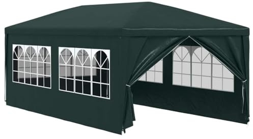 Fisinber Partyzelt 3x6 m Grün, Gartenzelt mit Seitenwänden und Fenster, Pavillon mit Stahlrahmen und Reißverschluss-Tür, Eventzelt für Gartenpartys und Feiern im Freien