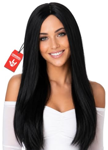 Fun Shack Womens Long Black Wig Adults Gothic Film Character Hair Costume Accessory, One Size, Long Wig Black