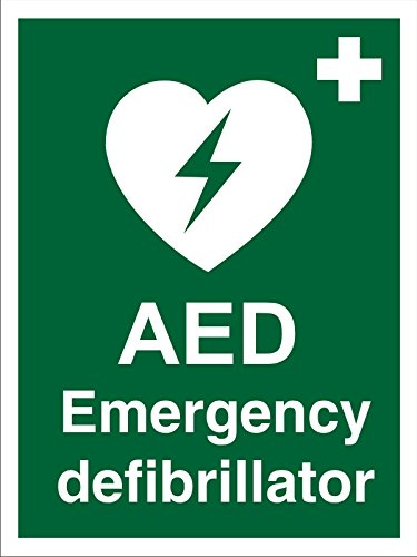 Seco Cartello di emergenza per defibrillatore AED, 200 mm x 300 mm, in vinile autoadesivo