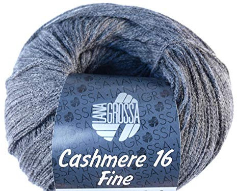 LANA GROSSA Cashmere 16 Fine | Aus Kaschmir- und Merinowolle | Handstrickgarn aus 80% Schurwolle (Merino extrafine), 10% Kaschmir & Polyamid | 50g Wolle zum Stricken & Häkeln | 320m Garn FB 17