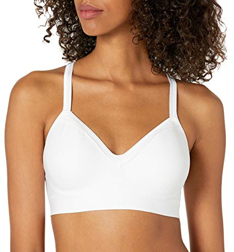 Hanes Damen Wireless Seamless Full-Coverage Convertible T-Shirt Bra with Moisture-Wicking BH, Undurchsichtige, Weiß, Medium
