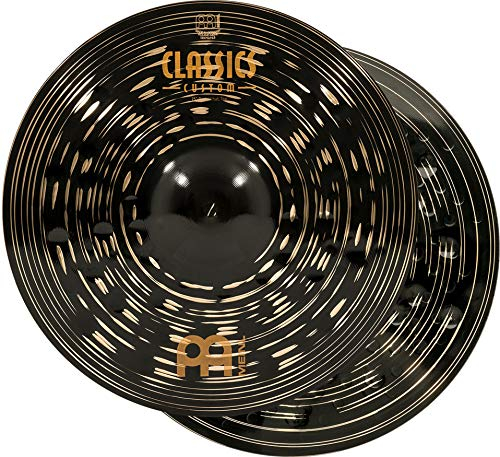 Meinl Cymbals Classics Custom Dark Piatto Hihat / Charleston 15 pollici (38,10cm) per Batteria - Coppia - Bronzo B12, Finitura Scura, Prodotto in Germania (CC15DAH)