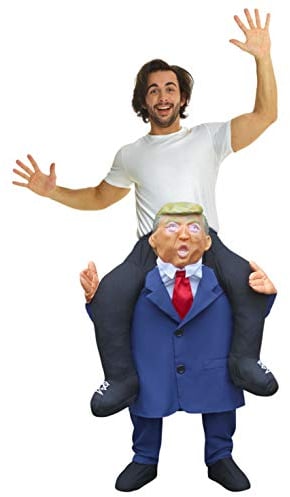 Morph Trump Piggyback Costume, Presidential Piggy Back Costume Adult, Halloween Costumes Piggyback, Mens Piggyback Costume