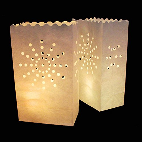 Yalulu 20 Stück Lichttüte Deko Licht Tüte Teelicht Kerze Taschen Candle Bags für Hochzeit Party Dekoration (#3)
