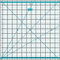 SEMPLIX Patchwork-Lineal Quilt-Lineal, transparent, mit inch Skala und Winkelfunktionen, ideal für Patchwork und zum Basteln, 12,5 x 12,5 inch (türkis)