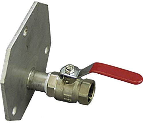 Auslaufhahn 3/4 Innengewinde mit Flansch 100mm für GFK-Fässer von 1.600 l bis 10.000 l