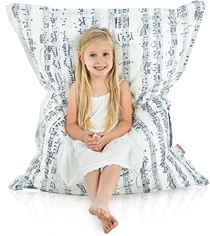 Italpouf Sitzsack XL Riesensitzsack, Sitzkissen Indoor, Sitzsack Sessel für Kinder, EPS Perlen Füllung, Abnehmbarer Bezug, Maschinenwaschbar, Musik, 135x98 cm