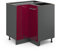 Vicco Meuble d'angle R-Line, Rouge Bordeaux Haute Brillance/Anthracite, 75.6 cm sans Plan de Travail