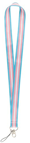 Butler & Grace Transgender Lanyard Bi-Flagge LGBT blau rosa weiß LGBTQ gestreift stolz Schlüsselanhänger Schmuck Schmuck Geschenke für sie, sie, ihn, seine Unterstützung