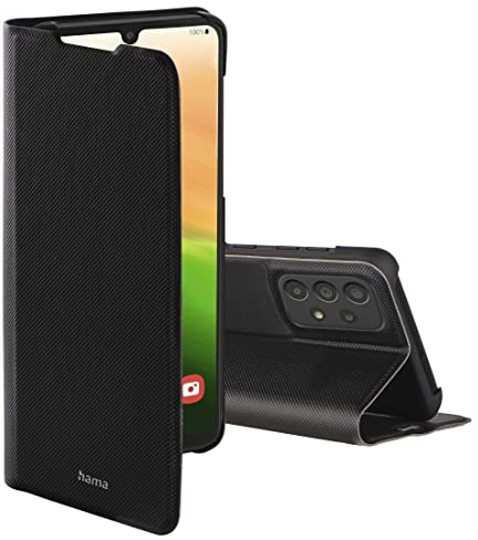 Hama Handytasche für Samsung Galaxy A33 5G „Slim Pro“ (Schutzhülle mit Geldbörse 2X Kartenfach, klappbare Samsung A33 Hülle mit Magnetverschluss und Standfunktion) schwarz