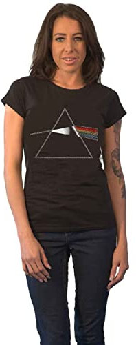 Pink Floyd T Shirt Dark Side of The Moon Diamante Official Womens Black M
