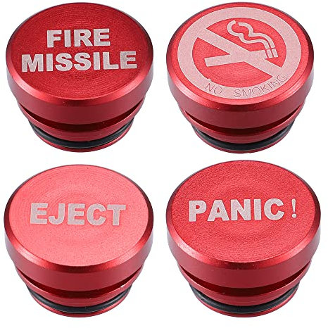 A ABSOPRO 4 Stück Zigarettenanzünder Stecker Abdeckung Kappe Staubdicht für Auto Rot