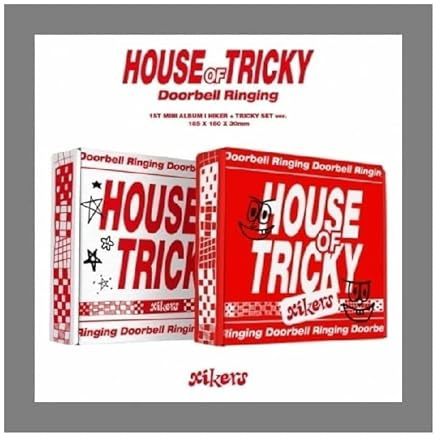 Xikers House Of Tricky Mini-Album mit Klingelklingel, 1. Mini-Album mit Klappposter auf Packung, Fotobuch, Postkarte, breiter Polaroid, Aufkleber, Fotokarte, Glückskarte, magnetischer Gutschein,