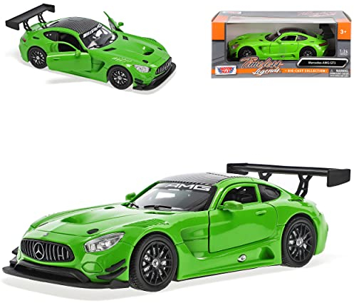 Motormax Mercedes-Benz AMG GT3 GT S Coupe Grün 2014-2021 1/24 Modell Auto mit individiuellem Wunschkennzeichen