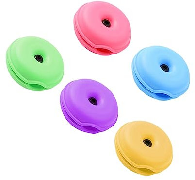 Hemobllo Creative Turtle Cable Organizer 5pcs Set Cable Winder Earphone Cord Storage Holder for Home and Office in White Blue Green Yellow and Pink