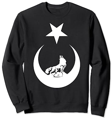 Turc Tshirt Bozkurt Gris Loup Drapeau Tee Shirt Sweatshirt