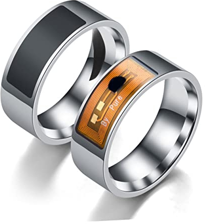 UKCOCO Inoxlm Herrenringe e Für Männer Tag-Ring Fingerring Aus Edelstahl Finger Digitalen Ring Tragen e Nummernschilder NFC-Ring NFC-smart-Ring Magie Schmuck Mann Stainless Steel Hirse
