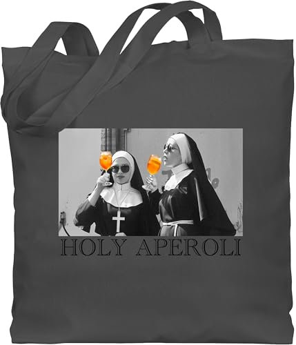 Baumwolltasche - Karneval & Fasching - Taschen - Holy Aperol I Holy Aperoli I Holy Spritz Mädelsabend I Ladies Night - Unisize - Dunkelgrau - tasche kamellebeutel faschings nonnen jutebeutel beutel