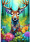 AIRDEA 30x40cm Diamond Painting Erwachsene, Regenbogenhirsch 5D Diamond Painting Bilder Erwachsene, DIY Diamantmalerei Bastel Set Nach Zahlen Heimdekor Geschenk
