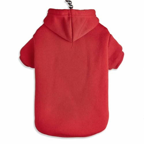 Monkimau Hundepullover Hoodie für kleine bis große Hunde – Warmer Fleece – Herbst- und Winterkleidung – XS bis XXXL – 10 Farben (Rot, 3XL)