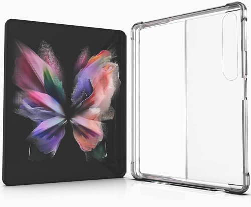 N NEWTOP Cover Compatibile con Samsung Galaxy Z Fold 5, Posteriore Semi Rigida TPU Hard Clear Anti-Shock Custodia Guscio Case Retro Protettiva Semirigida Trasparente Angoli Rinforzati